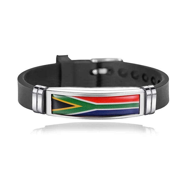 National Flag Bracelet USA France Canada Flags Bangle Adjustable Silicone Sports Bracelets Wristband For Men Jewelry