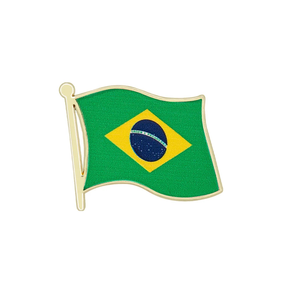 Flag Brooch Zinc Alloy Enamel UV Printed UK France USA Spain Flag Pin Badge for DIY Memorial Decoration Multi-function Clothes