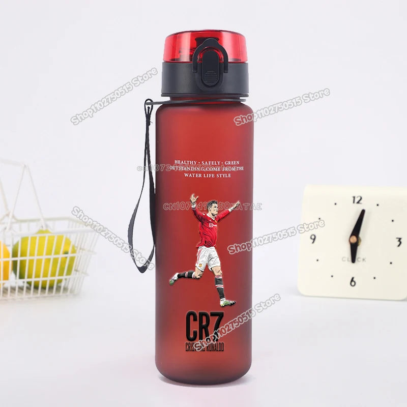 650ml CR7 Children Water Bottle Soccer Star Ronaldo Kids Straw Cup Outdoor Sport Boy Girl Drink Bottle School Leak Proof Jugs