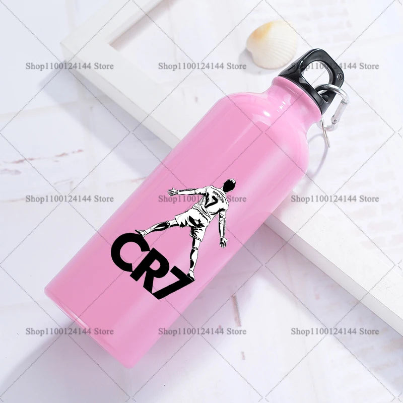 Football Star Ronaldos Aluminum Outdoor Sport Water Bottle CR7 Drinking Kettle Drinking Cup Leakproof Water Jug for Running Gift