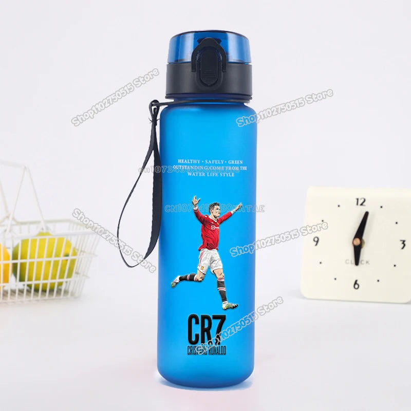 650ml CR7 Children Water Bottle Soccer Star Ronaldo Kids Straw Cup Outdoor Sport Boy Girl Drink Bottle School Leak Proof Jugs