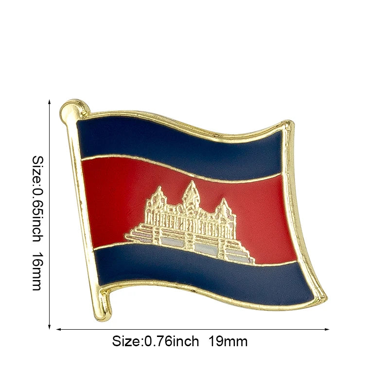 Haiti South Korea Turkey Netherlands Honduras Djibouti Kyrgyzstan Guinea Guinea-Bissau Canada Flag Badge Lapel Pins Brooch