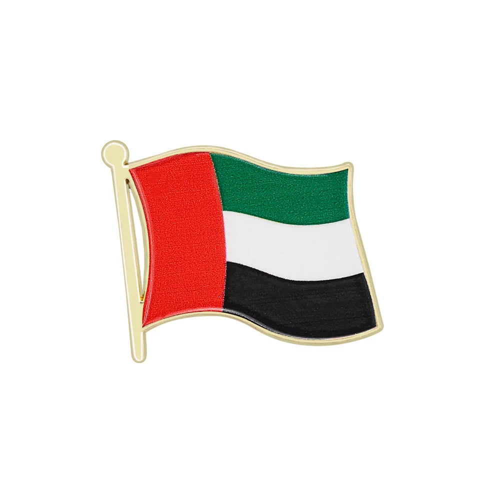 Flag Brooch Zinc Alloy Enamel UV Printed UK France USA Spain Flag Pin Badge for DIY Memorial Decoration Multi-function Clothes