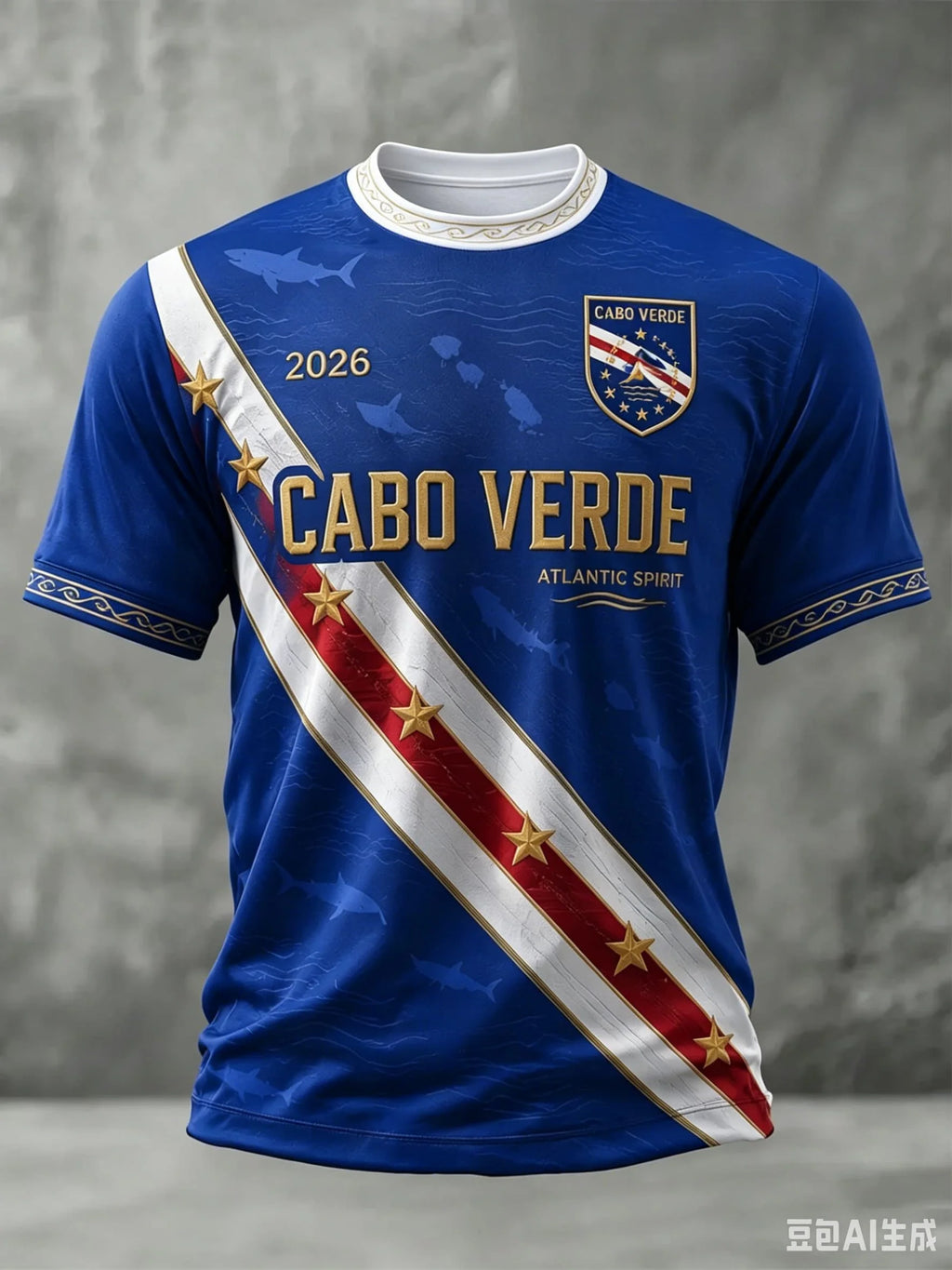 New Cape Verde Football Jersey Men Women V Neck 3D Print Quick Dry Soccer T Shirt Graphic Sports Fan Short Sleeve Training