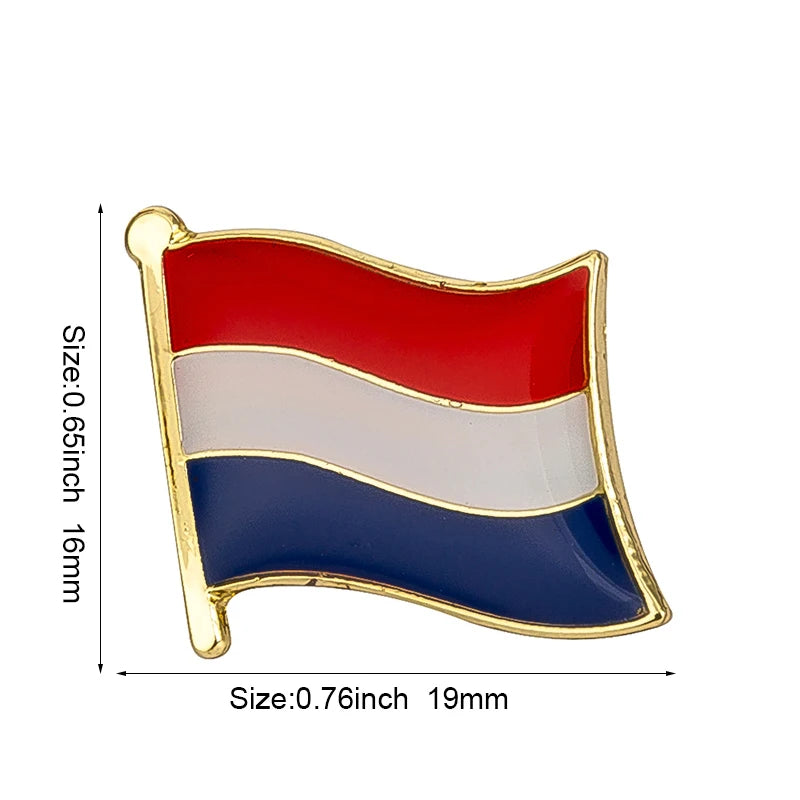 Haiti South Korea Turkey Netherlands Honduras Djibouti Kyrgyzstan Guinea Guinea-Bissau Canada Flag Badge Lapel Pins Brooch