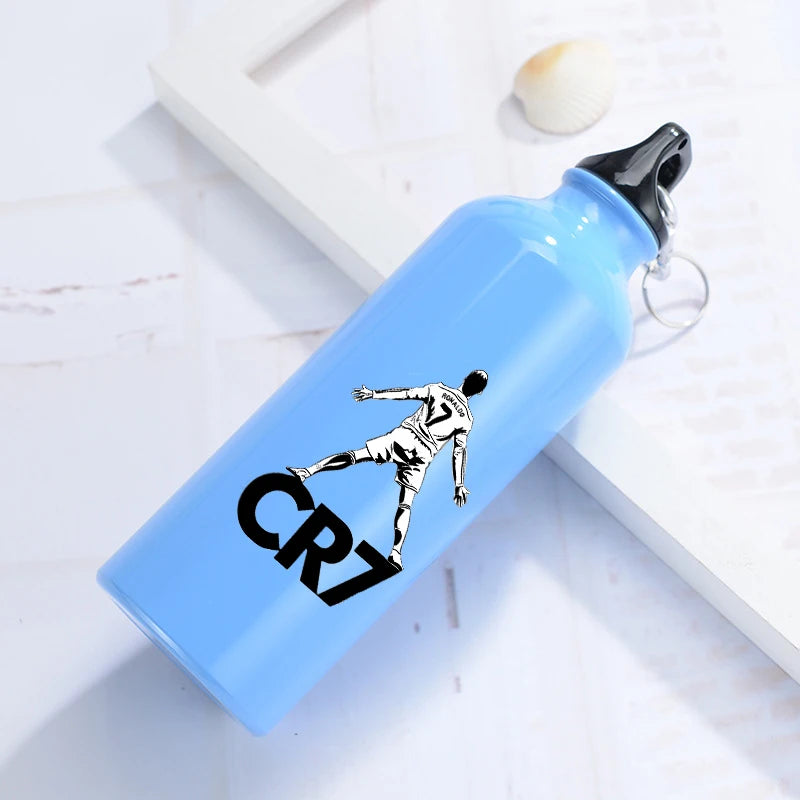 Football Star Ronaldos Aluminum Outdoor Sport Water Bottle CR7 Drinking Kettle Drinking Cup Leakproof Water Jug for Running Gift