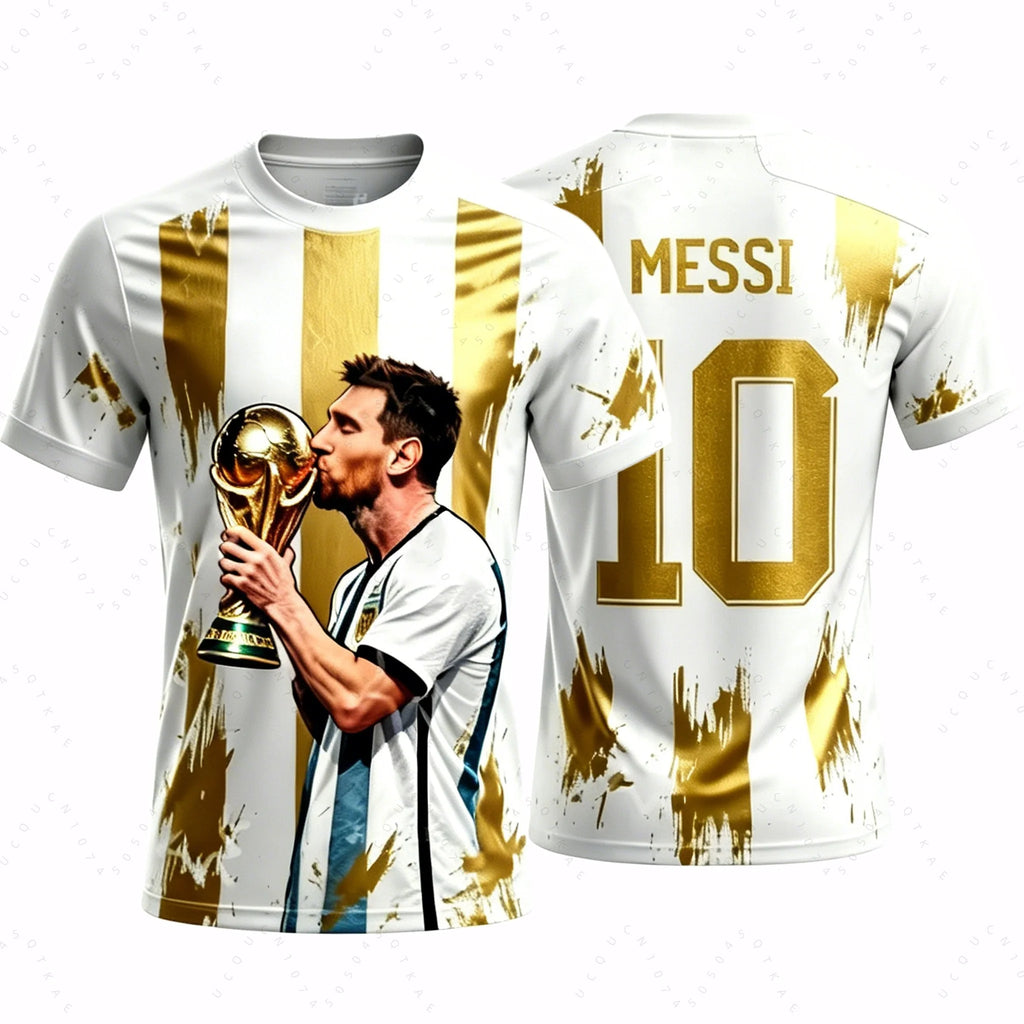 Messi No. 10 Championship Football Jersey Argentina