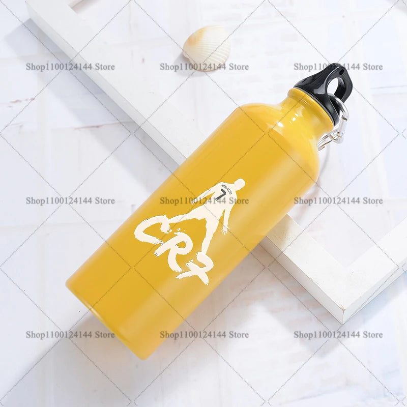 Football Star Ronaldos Aluminum Outdoor Sport Water Bottle CR7 Drinking Kettle Drinking Cup Leakproof Water Jug for Running Gift