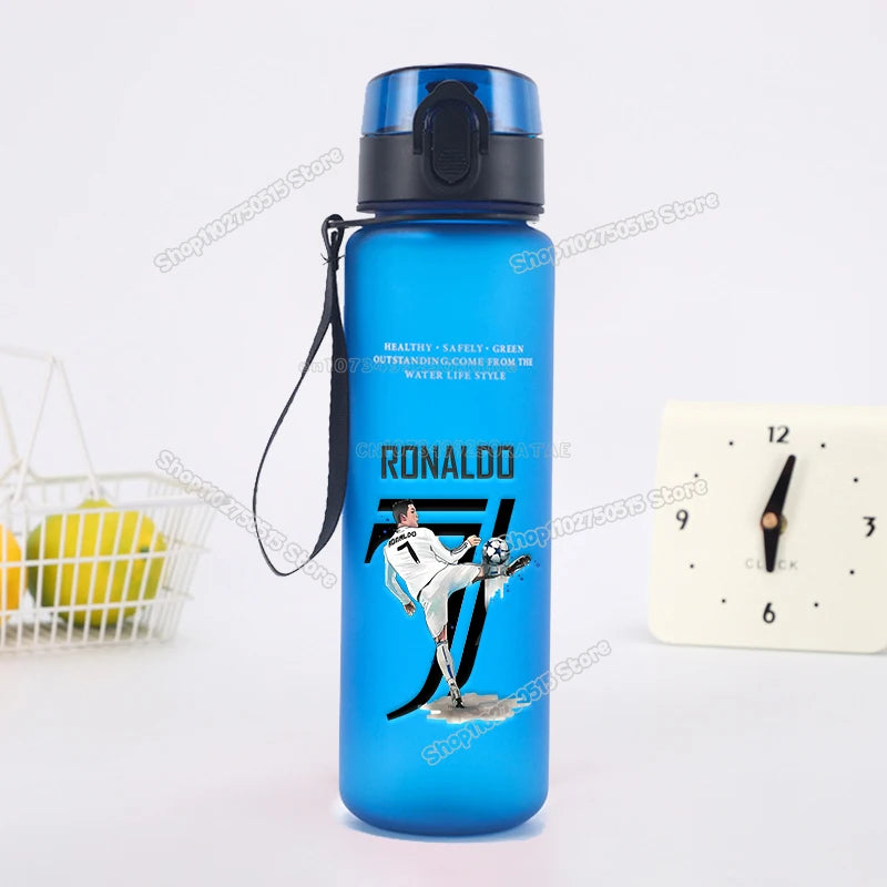 650ml CR7 Children Water Bottle Soccer Star Ronaldo Kids Straw Cup Outdoor Sport Boy Girl Drink Bottle School Leak Proof Jugs