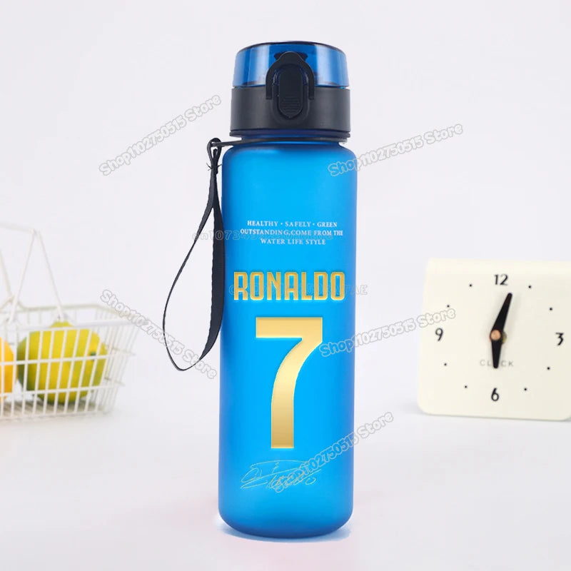 650ml CR7 Children Water Bottle Soccer Star Ronaldo Kids Straw Cup Outdoor Sport Boy Girl Drink Bottle School Leak Proof Jugs