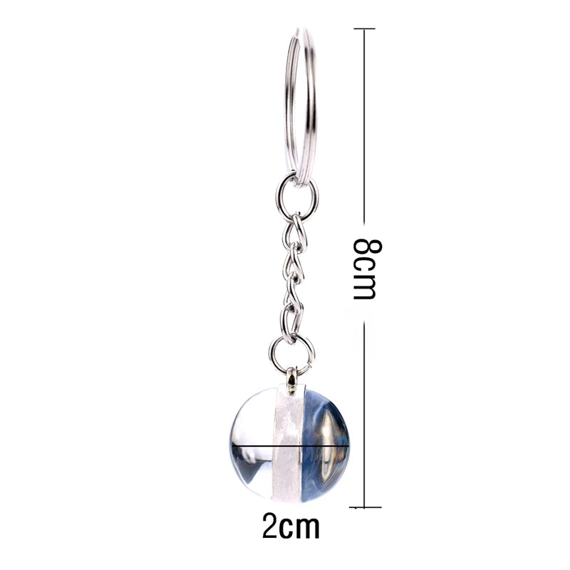 North American Countries Flag Keychains Glass Ball Keyring United States Mexico Canada Country National Flag Jewelry Key Chains