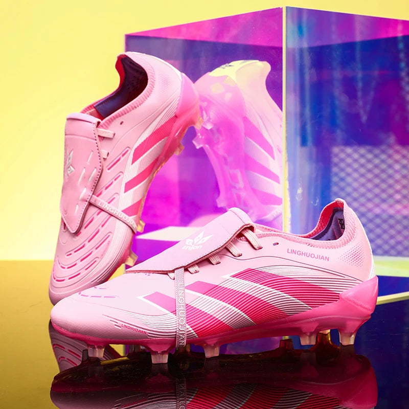 New Men Sport Soccer Shoes Training Boys Football Boots Outdoor Adult Long Spikes Non Slip Cleats Breathable Match Comfortable