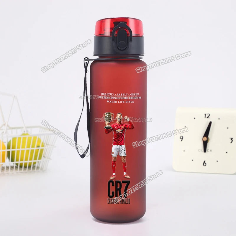 650ml CR7 Children Water Bottle Soccer Star Ronaldo Kids Straw Cup Outdoor Sport Boy Girl Drink Bottle School Leak Proof Jugs
