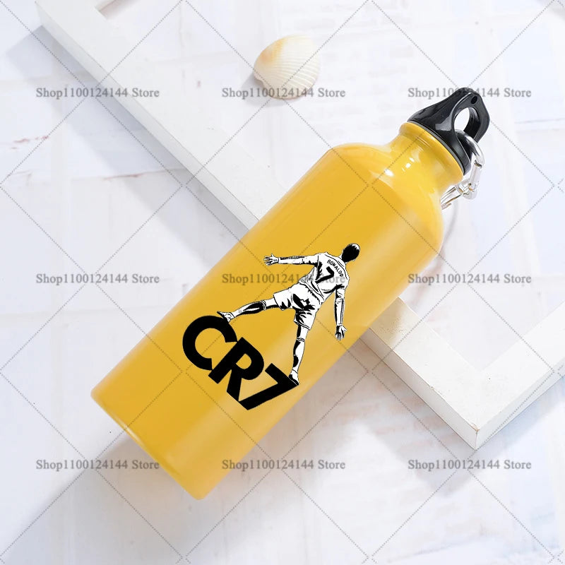 Football Star Ronaldos Aluminum Outdoor Sport Water Bottle CR7 Drinking Kettle Drinking Cup Leakproof Water Jug for Running Gift