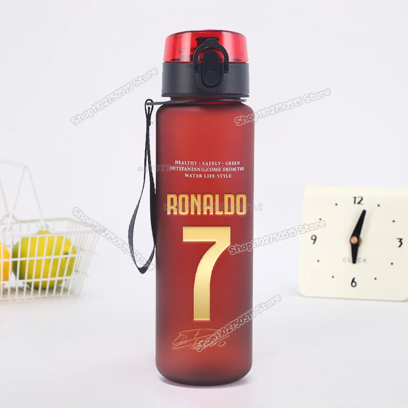 650ml CR7 Children Water Bottle Soccer Star Ronaldo Kids Straw Cup Outdoor Sport Boy Girl Drink Bottle School Leak Proof Jugs