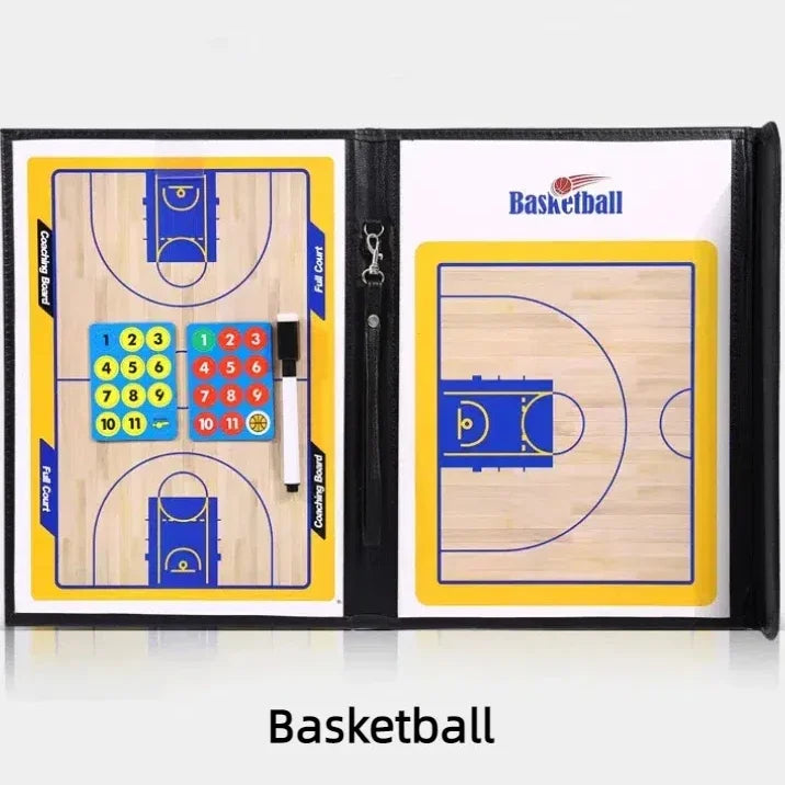 Sports Coach Tactical Board Magnetic Leather Football Basketball Soccer Training Teaching Board With Tape Pen Team Sports Tool