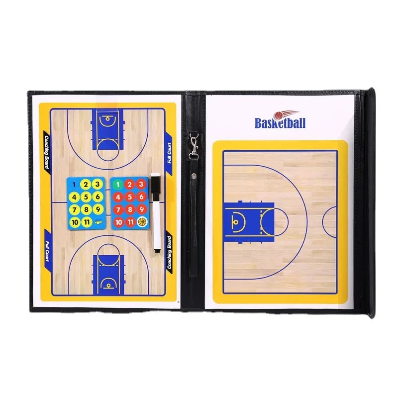 Sports Coach Tactical Board Magnetic Leather Football Basketball Soccer Training Teaching Board With Tape Pen Team Sports Tool