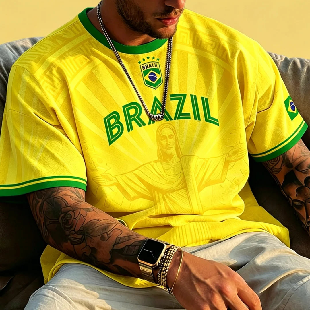 2026 Summer New Brazil Jesus Soccer Jersey Outdoor Soccer Training Breathable Jersey Men s Quick Dry T Shirt for Sports Running