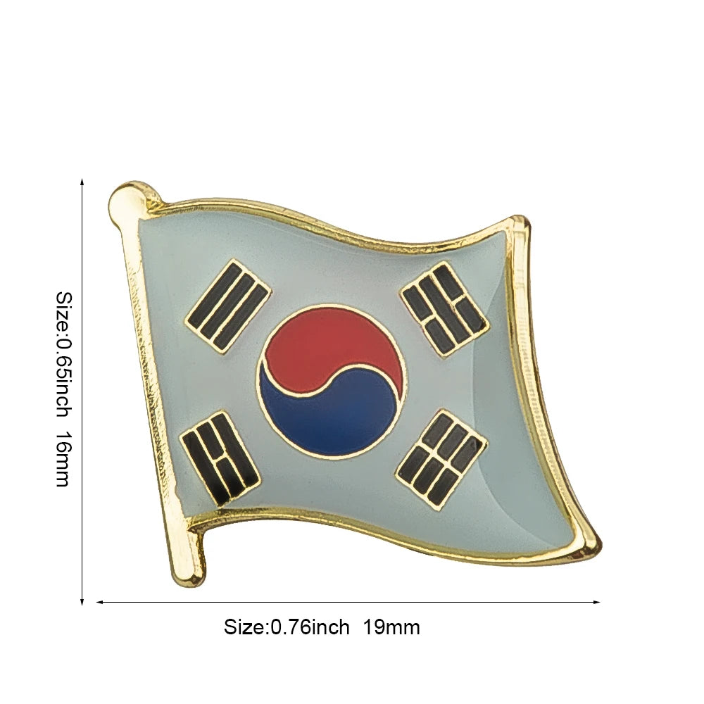 Haiti South Korea Turkey Netherlands Honduras Djibouti Kyrgyzstan Guinea Guinea-Bissau Canada Flag Badge Lapel Pins Brooch