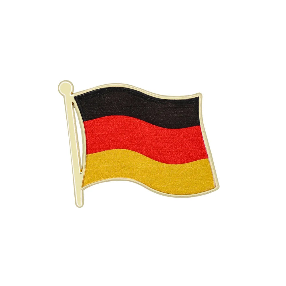Flag Brooch Zinc Alloy Enamel UV Printed UK France USA Spain Flag Pin Badge for DIY Memorial Decoration Multi-function Clothes