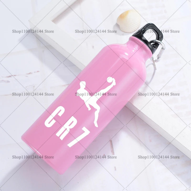 Football Star Ronaldos Aluminum Outdoor Sport Water Bottle CR7 Drinking Kettle Drinking Cup Leakproof Water Jug for Running Gift