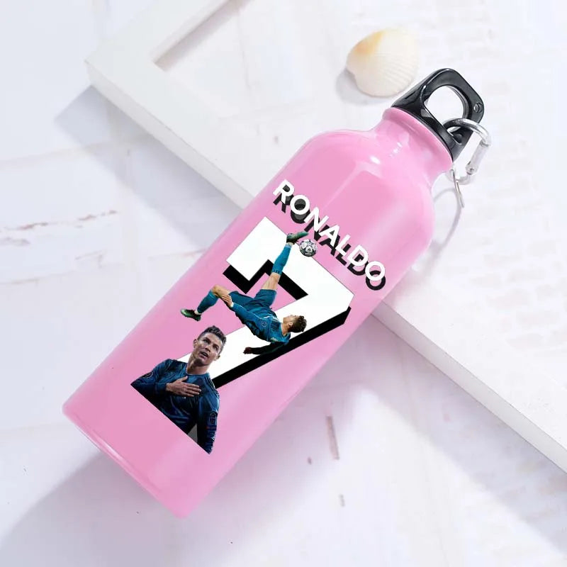 CR7 Cristiano Ronaldo Aluminum Metal Sports Kettle Men Women Portable Hiking Buckle Insulated Cup Outdoor Travel Water Bottle