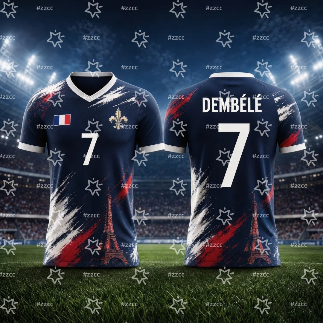 2026 Mbappé No.10 football jersey France fan gift match Training kit Summer Sports Men's T-Shirt Kid's Clothing Tee Woman ﻿