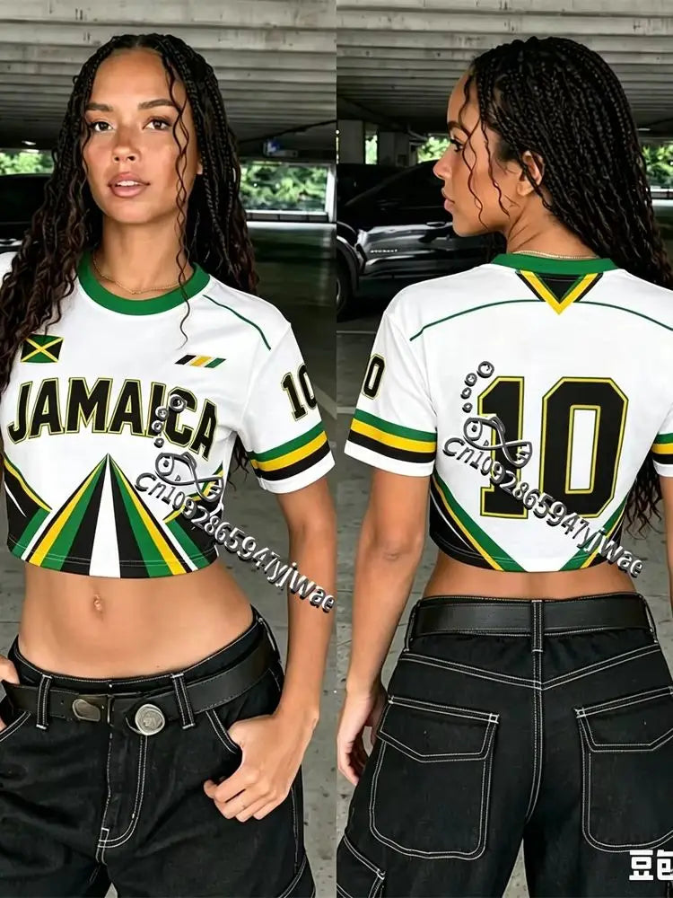 Jamaica Women's Soccer Crop Top Jersey