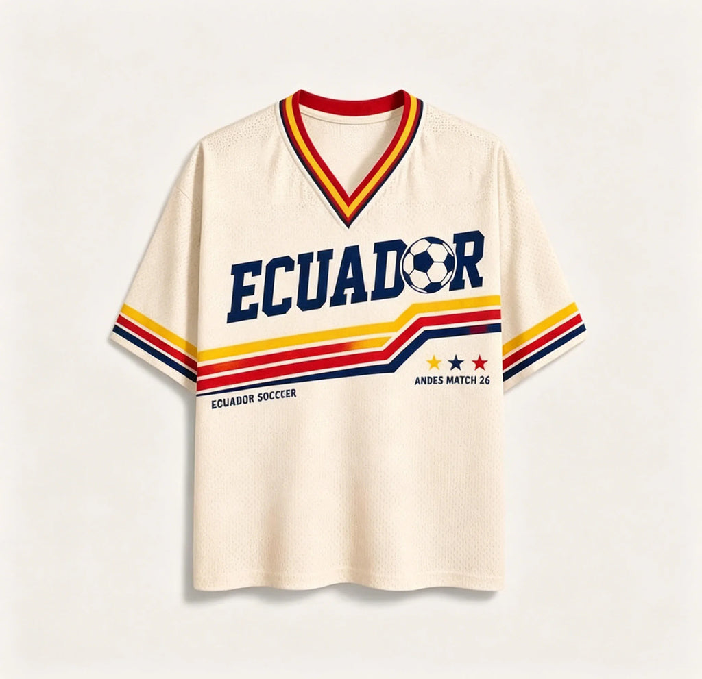Men Retro Ecuador No.26 Soccer Jersey V Neck Short Sleeve T Shirt Breathable Football Match 26 Uniform Unisex Casual Sports Top