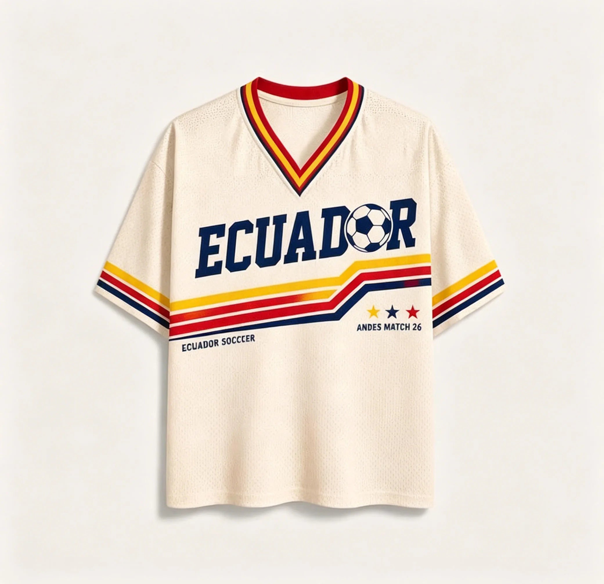 Men Retro Ecuador No.26 Soccer Jersey V Neck Short Sleeve T Shirt Breathable Football Match 26 Uniform Unisex Casual Sports Top