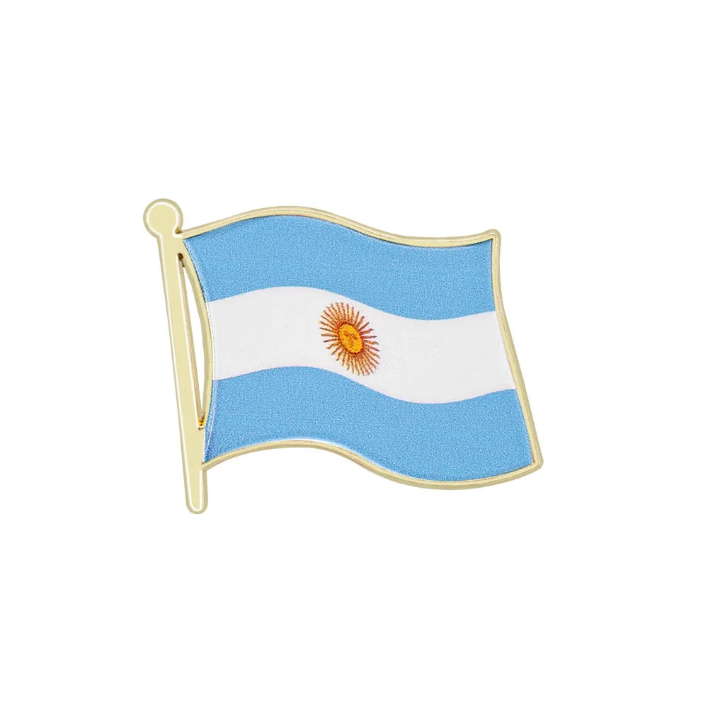 Flag Brooch Zinc Alloy Enamel UV Printed UK France USA Spain Flag Pin Badge for DIY Memorial Decoration Multi-function Clothes