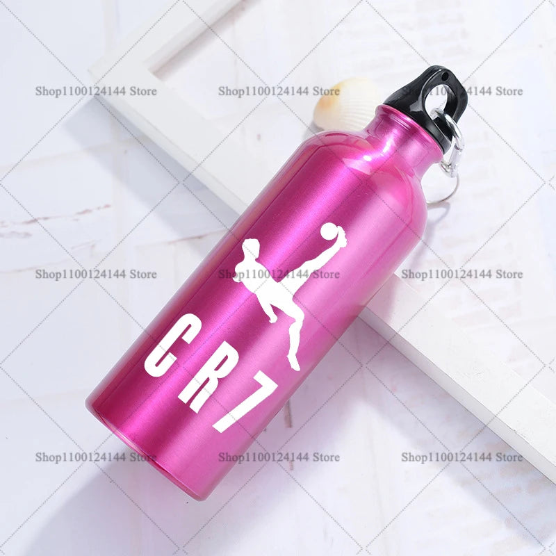 Football Star Ronaldos Aluminum Outdoor Sport Water Bottle CR7 Drinking Kettle Drinking Cup Leakproof Water Jug for Running Gift