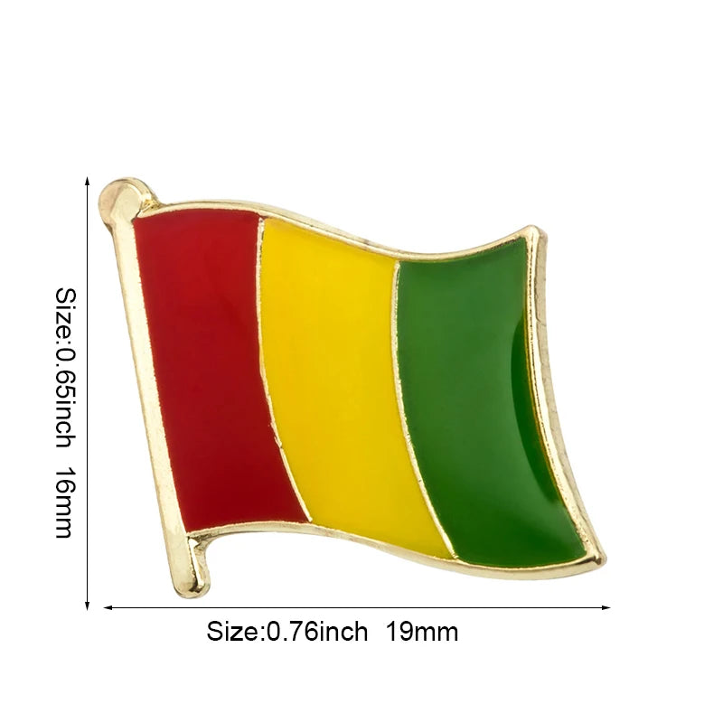 Haiti South Korea Turkey Netherlands Honduras Djibouti Kyrgyzstan Guinea Guinea-Bissau Canada Flag Badge Lapel Pins Brooch