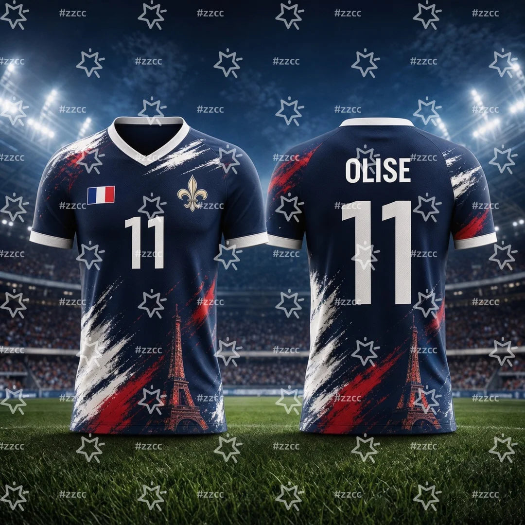 2026 Mbappé No.10 football jersey France fan gift match Training kit Summer Sports Men's T-Shirt Kid's Clothing Tee Woman ﻿