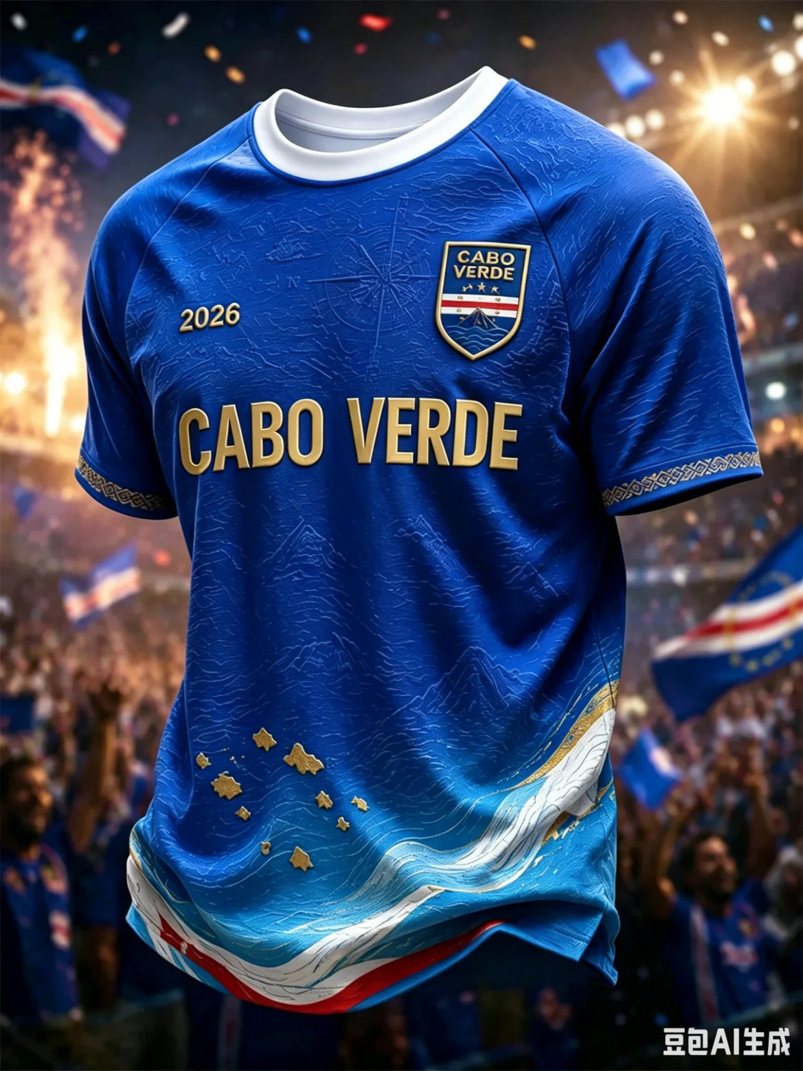 New Cape Verde Football Jersey Men Women V Neck 3D Print Quick Dry Soccer T Shirt Graphic Sports Fan Short Sleeve Training