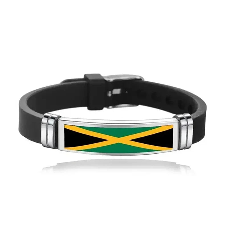 National Flag Bracelet USA France Canada Flags Bangle Adjustable Silicone Sports Bracelets Wristband For Men Jewelry