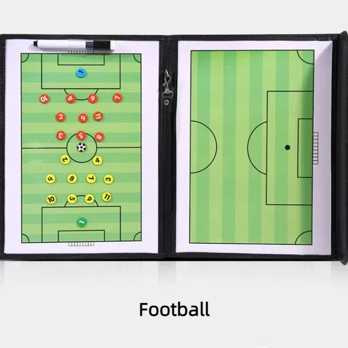 Sports Coach Tactical Board Magnetic Leather Football Basketball Soccer Training Teaching Board With Tape Pen Team Sports Tool