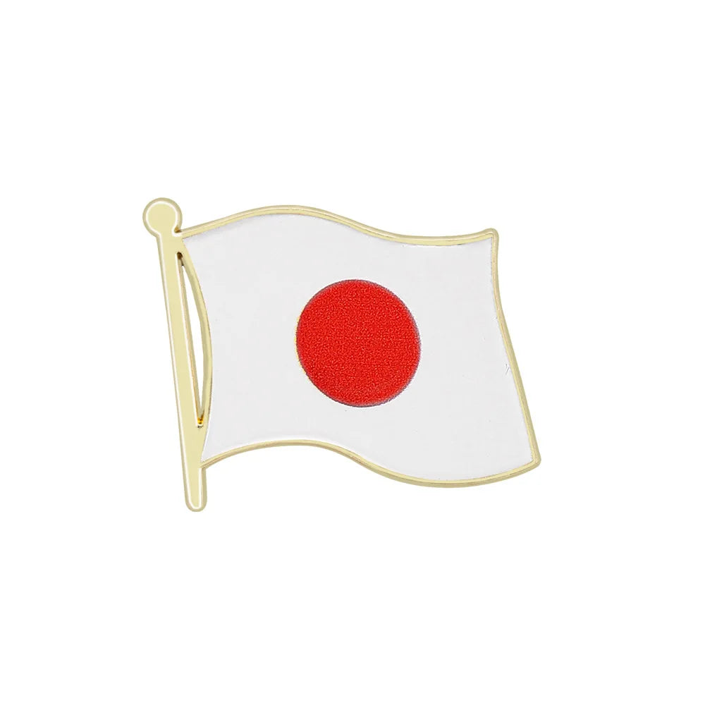 Flag Brooch Zinc Alloy Enamel UV Printed UK France USA Spain Flag Pin Badge for DIY Memorial Decoration Multi-function Clothes