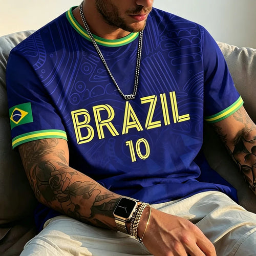 2026 Summer New Brazil Jesus Soccer Jersey Outdoor Soccer Training Breathable Jersey Men s Quick Dry T Shirt for Sports Running