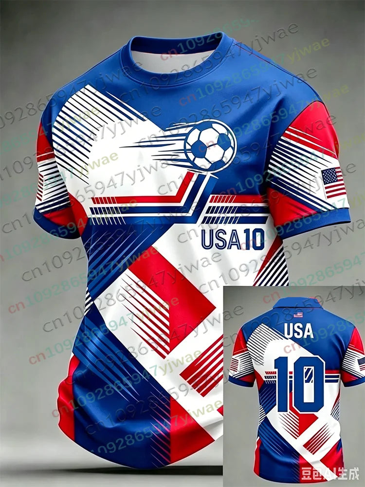 2026 America Soccer Jersey for Men Women USA Flag Special Youth Football Jersey Summer Parent-child Competition Training Tshirt