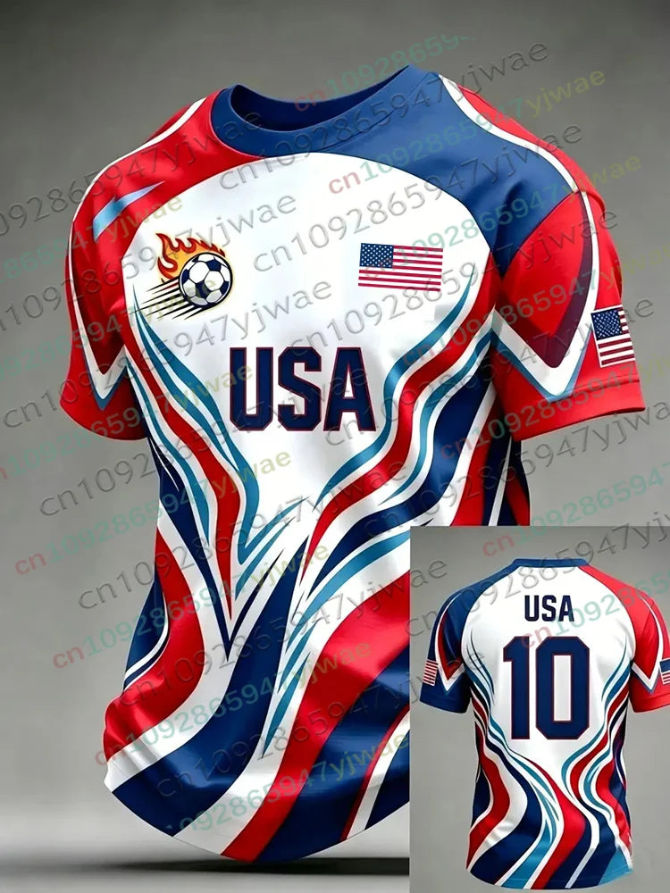 2026 America Soccer Jersey for Men Women USA Flag Special Youth Football Jersey Summer Parent-child Competition Training Tshirt