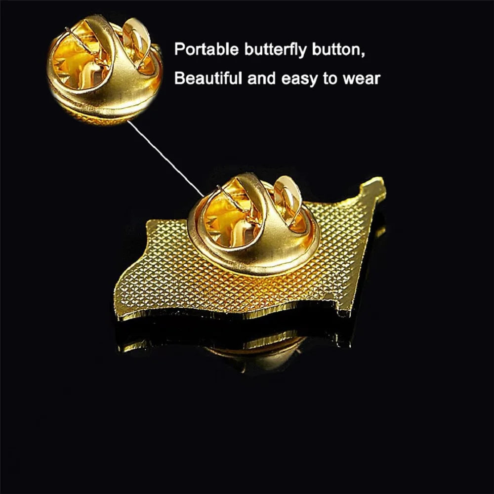 The Kingdom of Morocco National Flag Epoxy Lapel Pin Badge/Brooch For Official Suit Bag Hat Accessories