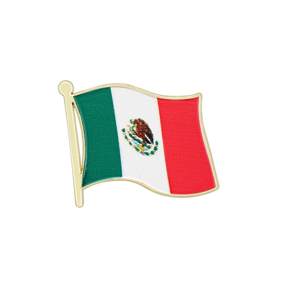 Flag Brooch Zinc Alloy Enamel UV Printed UK France USA Spain Flag Pin Badge for DIY Memorial Decoration Multi-function Clothes