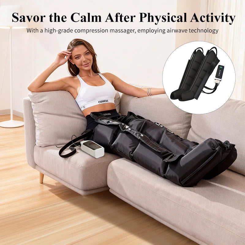 Air Compression Leg Massager with Heat Therapy