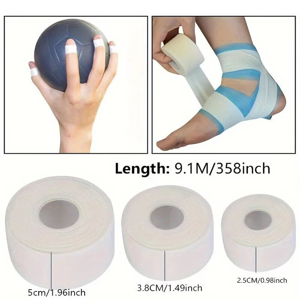 4-Rolls Athletic Sports Tape | Very Strong Easy Tear NO Sticky Residue | Best Tape for Athlete & Trainers | Fingers Ankles Wrist