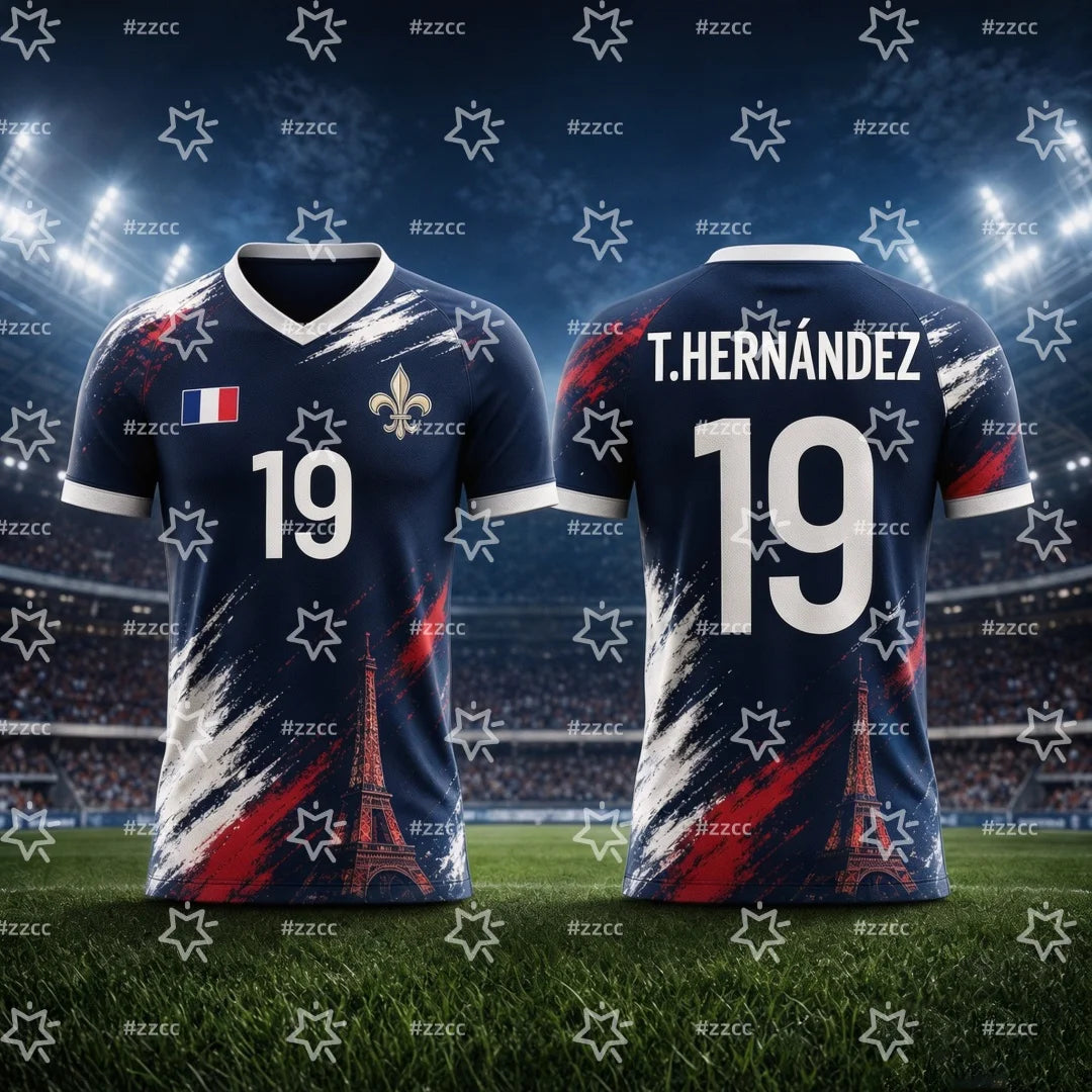 2026 Mbappé No.10 football jersey France fan gift match Training kit Summer Sports Men's T-Shirt Kid's Clothing Tee Woman ﻿