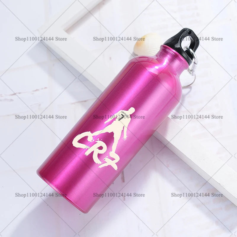 Football Star Ronaldos Aluminum Outdoor Sport Water Bottle CR7 Drinking Kettle Drinking Cup Leakproof Water Jug for Running Gift