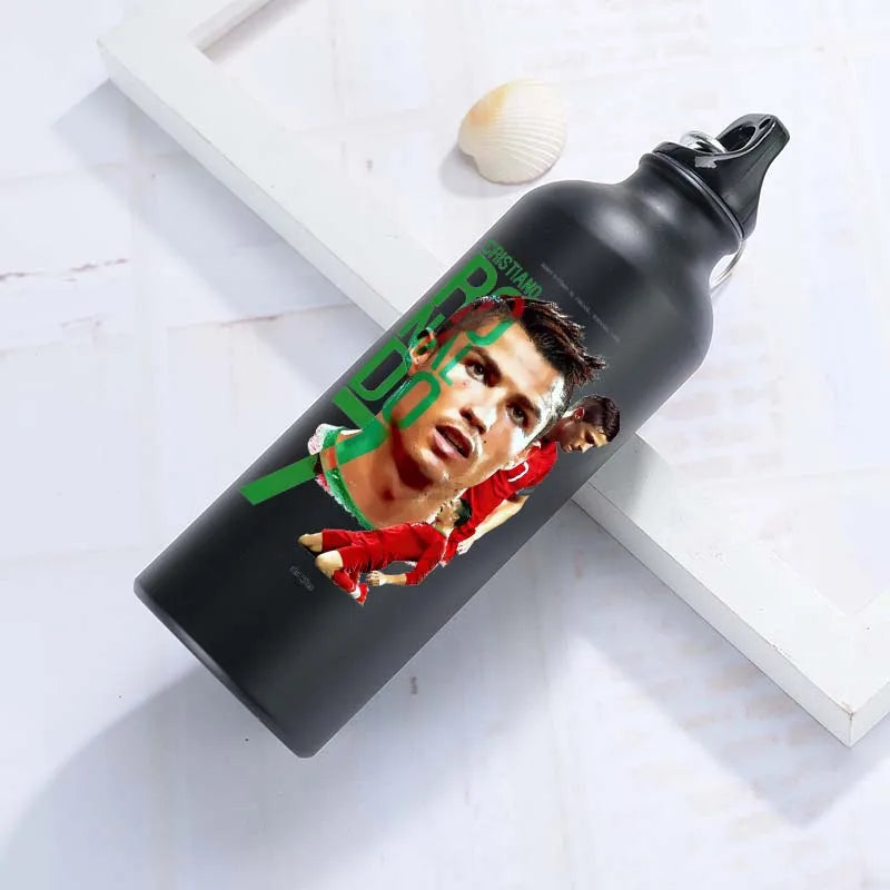 CR7 Cristiano Ronaldo Aluminum Metal Sports Kettle Men Women Portable Hiking Buckle Insulated Cup Outdoor Travel Water Bottle