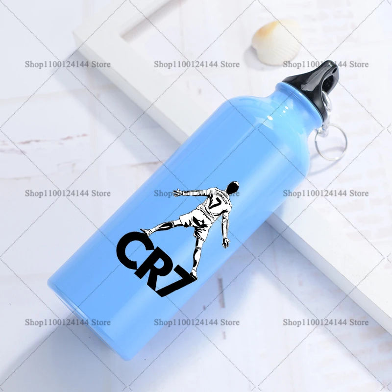 Football Star Ronaldos Aluminum Outdoor Sport Water Bottle CR7 Drinking Kettle Drinking Cup Leakproof Water Jug for Running Gift