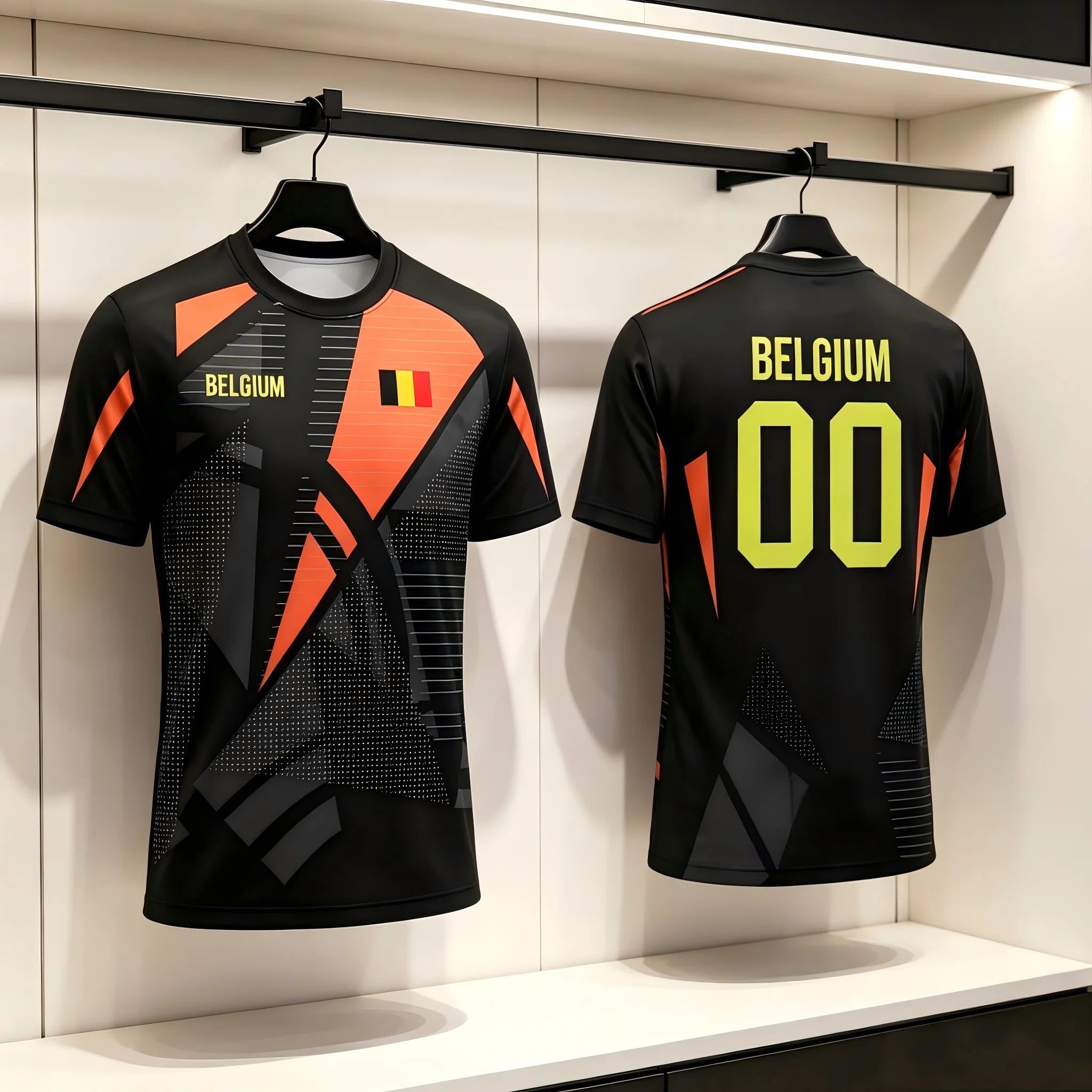 2026 New Bel Flag Print Soccer Jersey Summer Men's Quick-Drying Breathable Soccer Training T-shirt Unisex Casual Sports Tops